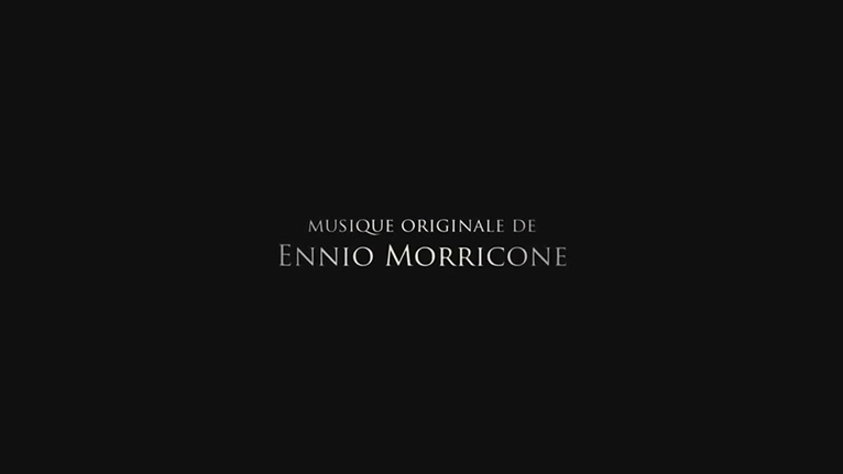 It is shown that the film was composed by Ennio Morricone in the film